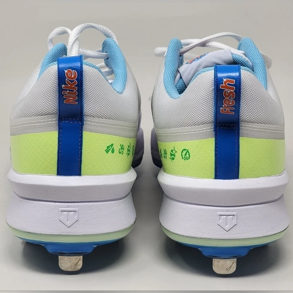 Nike Force Trout 9 Pro Cleats White/Barely Volt/Blue FQ7941-100 Men Size 7.5 New